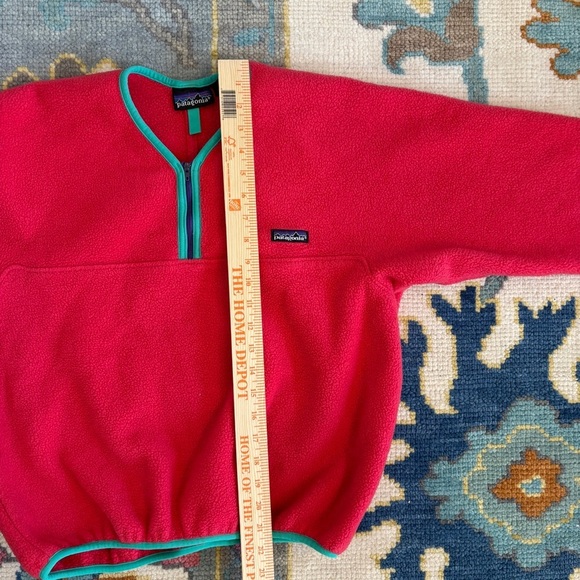 Vintage Patagonia Fleece Kids L Pink 1/4 Zip Made In USA Cozy Thick - Picture 9 of 10